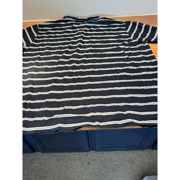 Polo Ralph Lauren Men's Big Tall 4XB Soft Touch Polo Shirt Blue Stripe Pony - Picture 7 of 7
